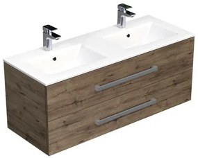 SAT Cube Way Fürdőszobaszekrény mosdóval 120x53x46 cm Wellington tölgy matt CUBE461202DWMOD