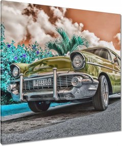 Vászonkép 90x90 Sárga antik autó