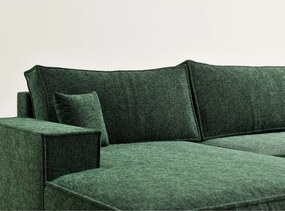 Sötétzöld zsenília kinyitható-tárolóhelyes sarokkanapé (U alakú) Kyoto – Maison de Rêve