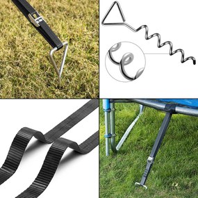 Földhorgony készlet, 4 db, 42,5x8,5cm, ezüst Monzana