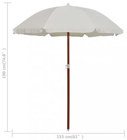 homokszínű napernyő acélrúddal 180 cm
