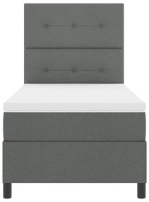 Box Spring Ágy Matraccal Sötét Szürke 90x200 cm Szövet