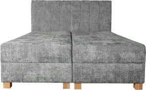 Largo kontinentális ágy ágyneműtartóval és beépített matraccal szürke 160x200 cm