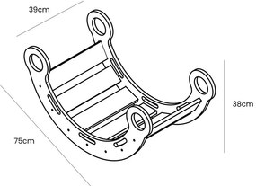 Fehér-szürke borovi fenyő hinta 39x75x38 cm Montessori – Meowbaby