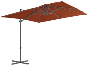 terrakotta konzolos napernyő acélrúddal 250 x 250 cm