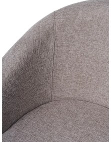 Világosszürke kárpitozott karfás étkezőfotel Easton – Unique Furniture