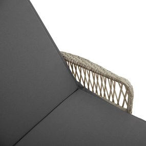 Napágy Világosszürke PE rattan 157 x 55 x 92 cm Összecsukható