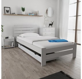 PARIS magasított ágy 80x200 cm, fehér Ágyrács: Lamellás ágyrács, Matrac: Deluxe 10 cm matrac