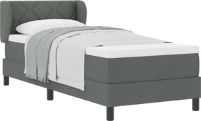 vidaXL Boxrugós ágy matracmal Sötétszürke 80 x 200 cm szövet