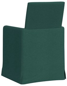 Étkező Székek 2 pcs Sötétzöld 57 x 67 x 95 cm szövet