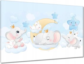 Vászonkép 90x60 Elefánt és nyúl család