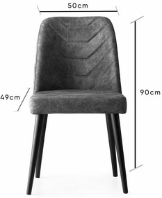 Dallas Anthracite étkezőszék szett, 4 db