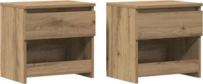 vidaXL éjjeliszekrények 2 db Artisan tölgy 40x30x39 cm műfa