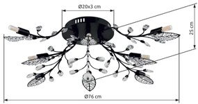 Globo 63007-8 - JANIS mennyezeti lámpa 8xG9/5W/230V, átm. 76 cm