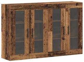Fali Szekrény 2 db Régi Fa 69.5x34x90 cm Mérnöki Fa