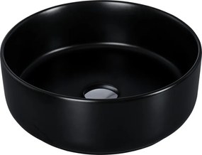 Eros SIMPLE 8 - PULTRA ültethető - Top Counter - porcelán mosdó - MATT FEKETE - 36 x 36 x 13 cm