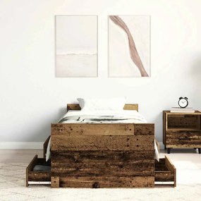 antik fa szerelt fa ágykeret matrac nélkül 90x200 cm