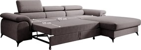 Kihúzható ülőgarnitúra, barna, jobbos, HORTY ROH