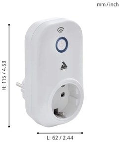 Eglo 97476 - Okos konnektor Connect dugó 2300W SCHUKO
