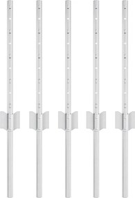 vidaXL Kerítésoszlop 5 pcs Ezüst 40 cm Acél