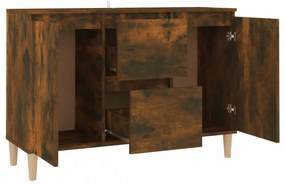 füstös tölgy színű szerelt fa tálalószekrény 101 x 35 x 70 cm