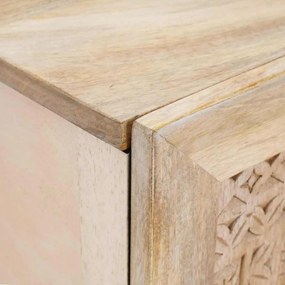 TV szekrény polcokkal Fehér 105 x 33 x 46 cm tömör mangófa
