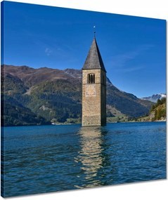 Vászonkép 50x50 Elsüllyedt templomtorony