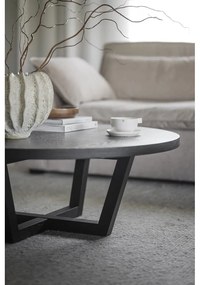 Fekete kerek dohányzóasztal tölgyfa dekorral ø 110 cm Boxford – Rowico