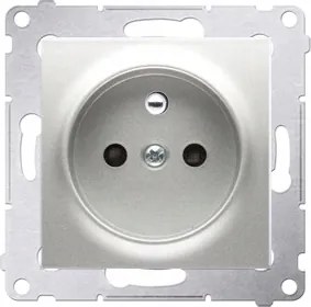Simon 54 Szimpla aljzat földelt 16A Ezüst matt