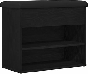vidaXL Tárolópad polcokkal Fekete tölgy 62 x 32 x 50 cm Faanyag