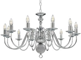 ezüstszínű csillár 12 db E14 izzófoglalattal