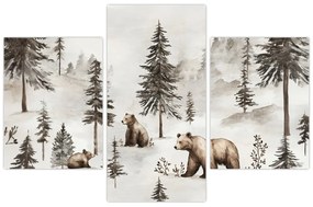Kép - Erdő medvékkel (90x60 cm)
