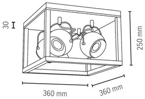 Spot-Light 5224474 - LED Mennyezeti lámpa ROY 4xGU10/5W/230V matt tölgy
