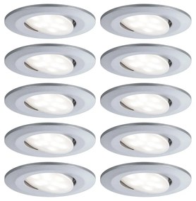 Paulmann 99923 Calla fürdőszobai beépíthető lámpa, kerek, 10db-os szett, billenthető, króm, 4000K természetes fehér, beépített LED, 680 lm, IP65