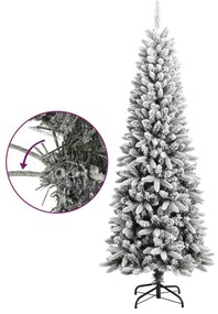 PVC és polietilén műkarácsonyfa pelyhes hóval 240 cm