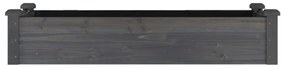 szürke tömör fenyőfa kerti magaságyás béléssel 120x45x25 cm