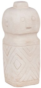 Asztali dekoráció, cement, bézs, 6,5x6,5x15 cm