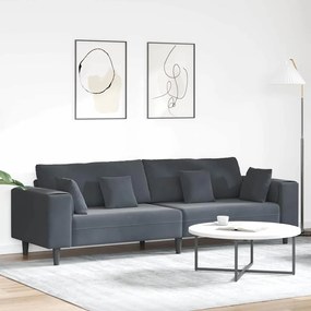 Bársony Kanapé párnával Sötétszürke 208 cm Bársony