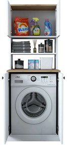 Kira White and Walnut szekrény a mosógép fölé