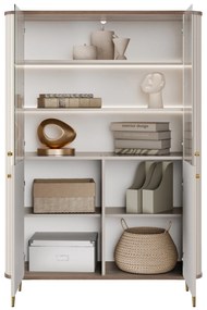 Vesper vitrin 103 cm - kasmír / dió / arany lábak
