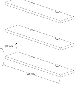 Boss Sapphire Oak polc, 3 db