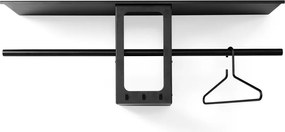 Fekete acél fali fogas polccal 100 cm Luno Small – Spinder Design