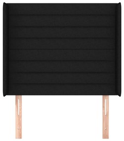 fekete szövet fejtámla szárnyakkal 83x16x118/128 cm