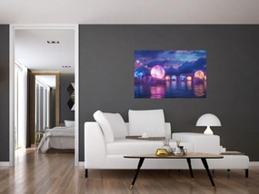 Kép - Bolygók a vízen (90x60 cm)