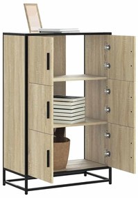 Highboard sonoma tölgy 68x35x106,5 cm gépelt fa és fém