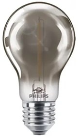 LED lámpa , égő , izzószálas hatás , filament , E27 foglalat , 2.3 Watt , meleg fehér , szürke , Philips , Classic smoky