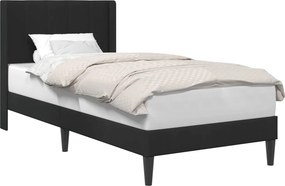 vidaXL Ágykeret fejtámlával Fekete 80 x 200 cm Bársony