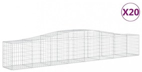 20 db íves horganyzott vas gabion kosár 400x50x60/80 cm
