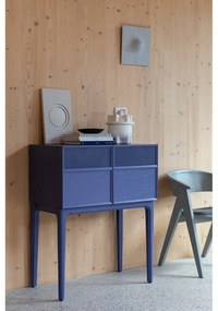 Kék komód tölgyfa dekorral 80x100x45 cm June – Zuiver