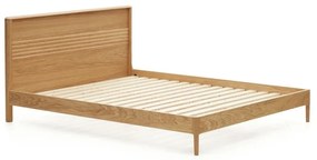 Natúr színű tölgyfa franciaágy ágyráccsal 160x200 cm Lenon – Kave Home